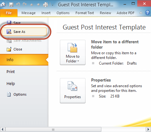 Outlook email template 2