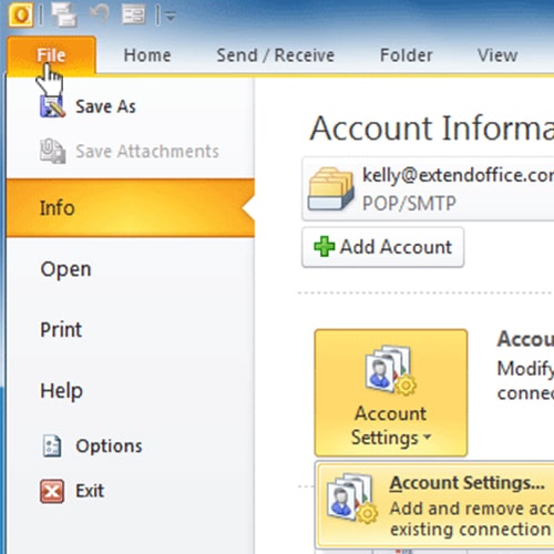 outlook display option name 