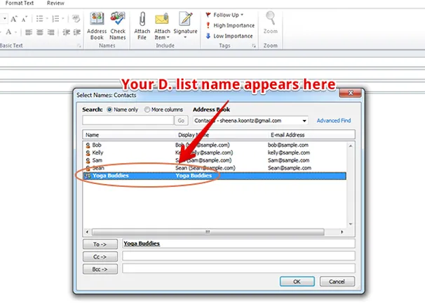 outlook screen