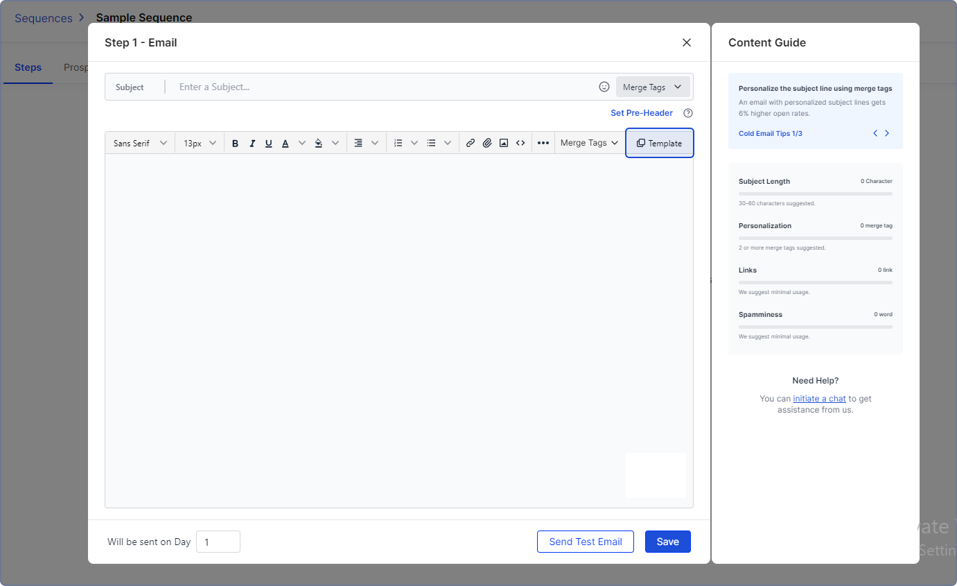 Select your email template