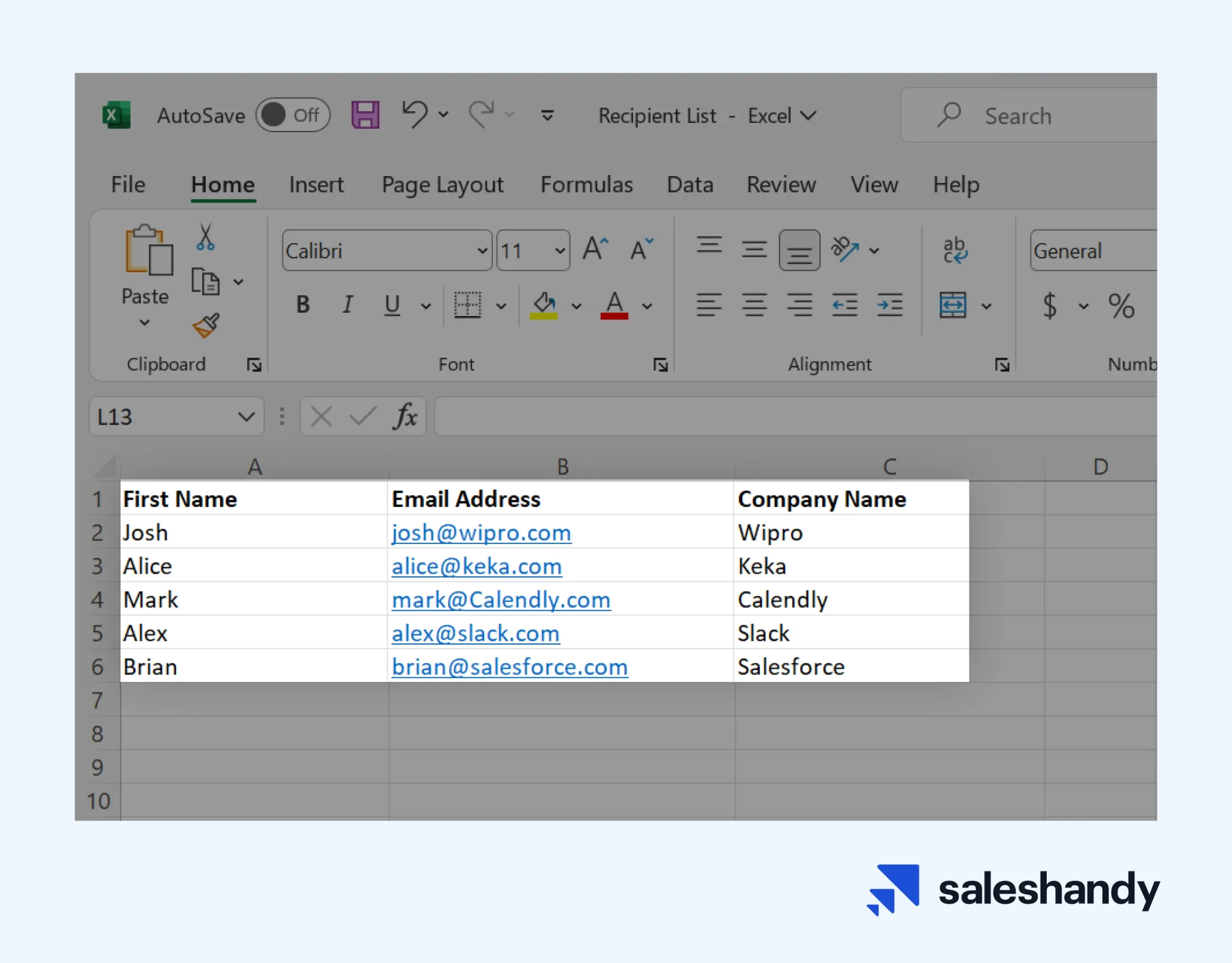 Create Mailing List in Excel