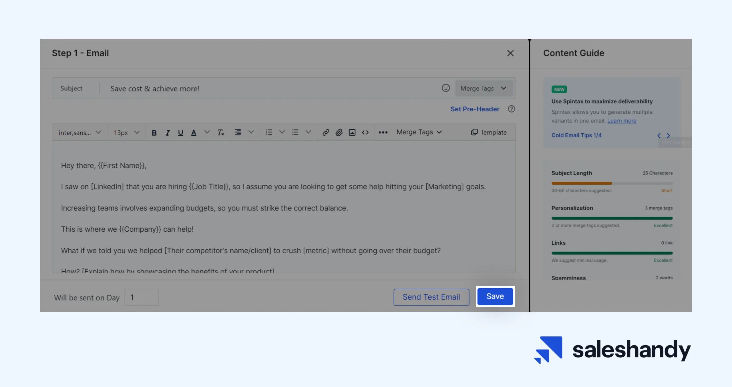 save email draft