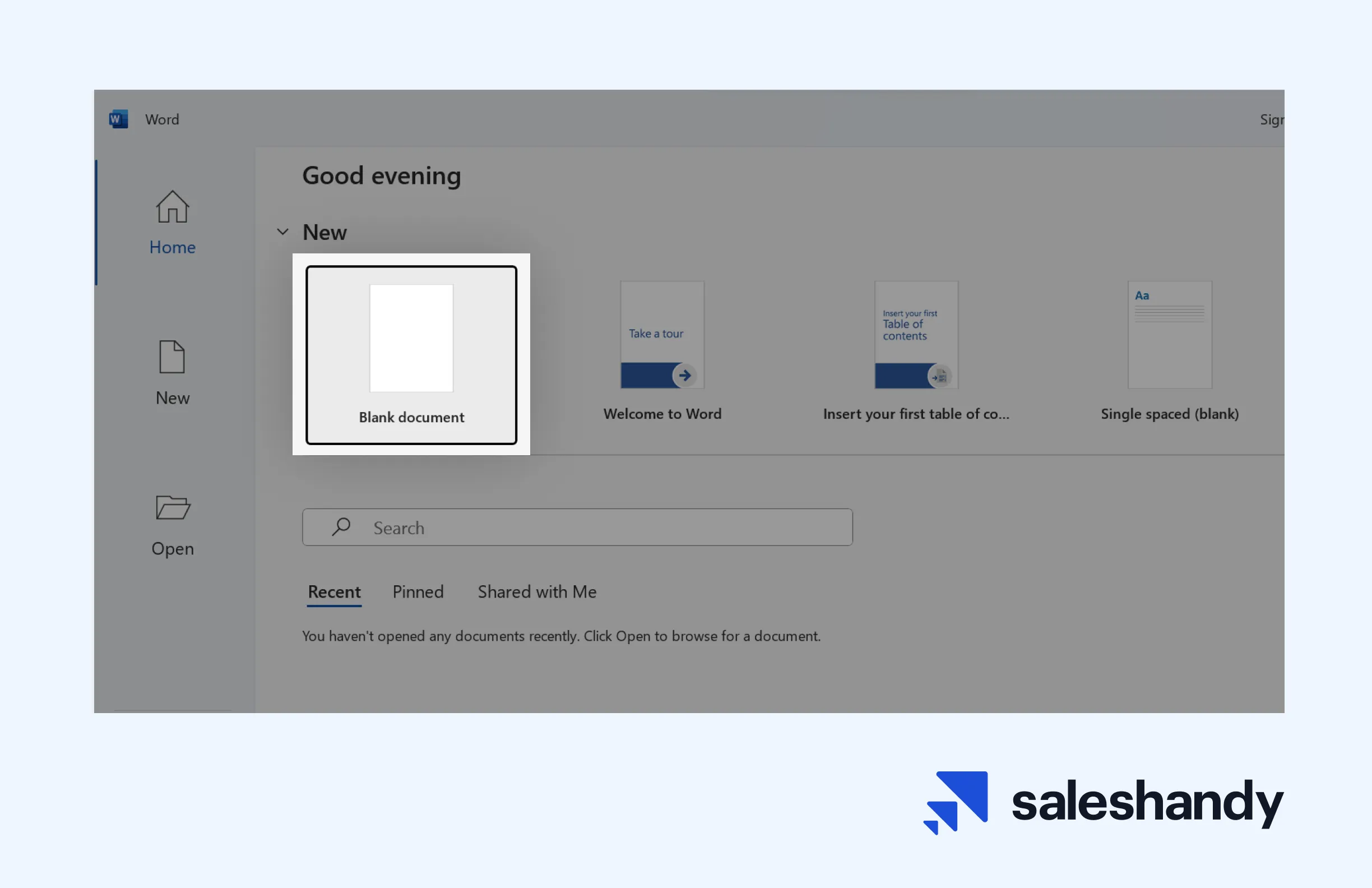 Word Blank Document