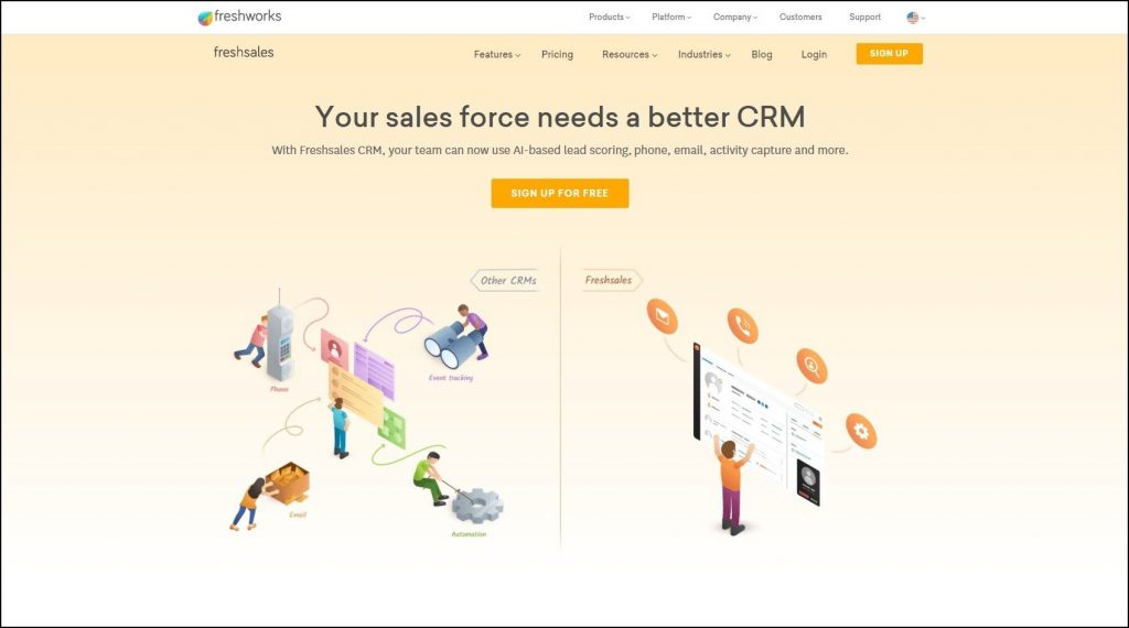 freshsales-home-page