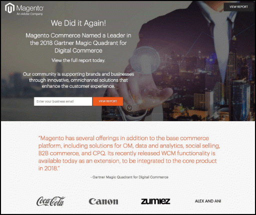 landing page