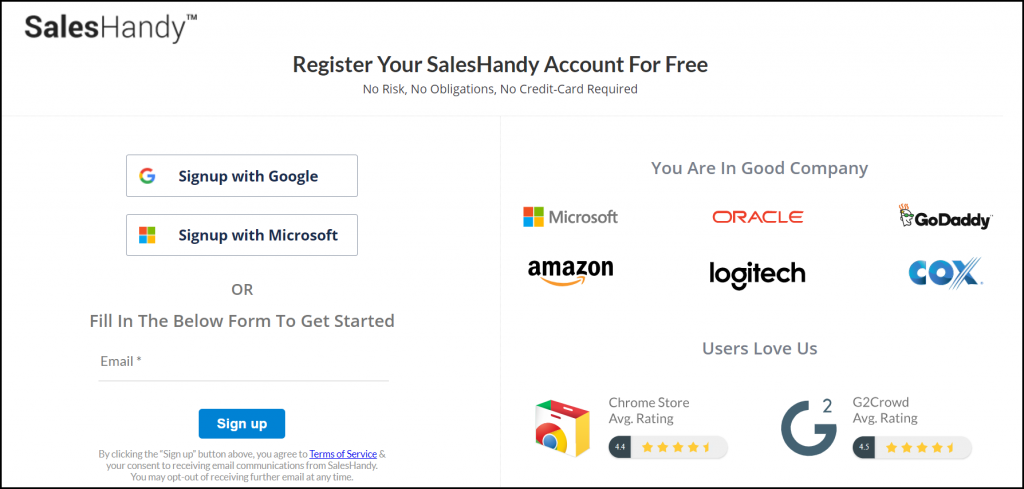 signup with saleshandy