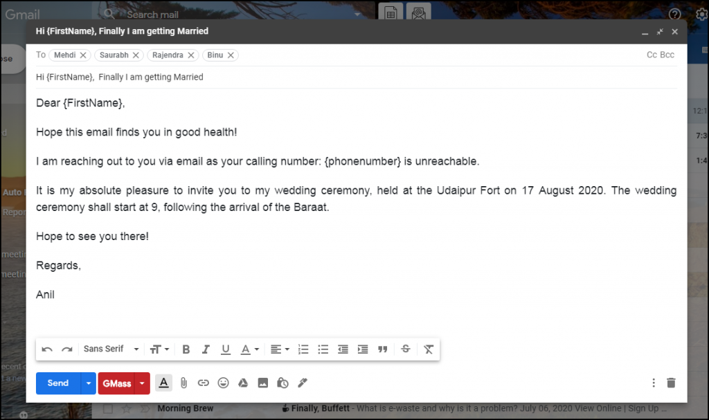 gmass email campaign