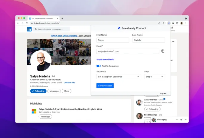 saleshandy connect preview