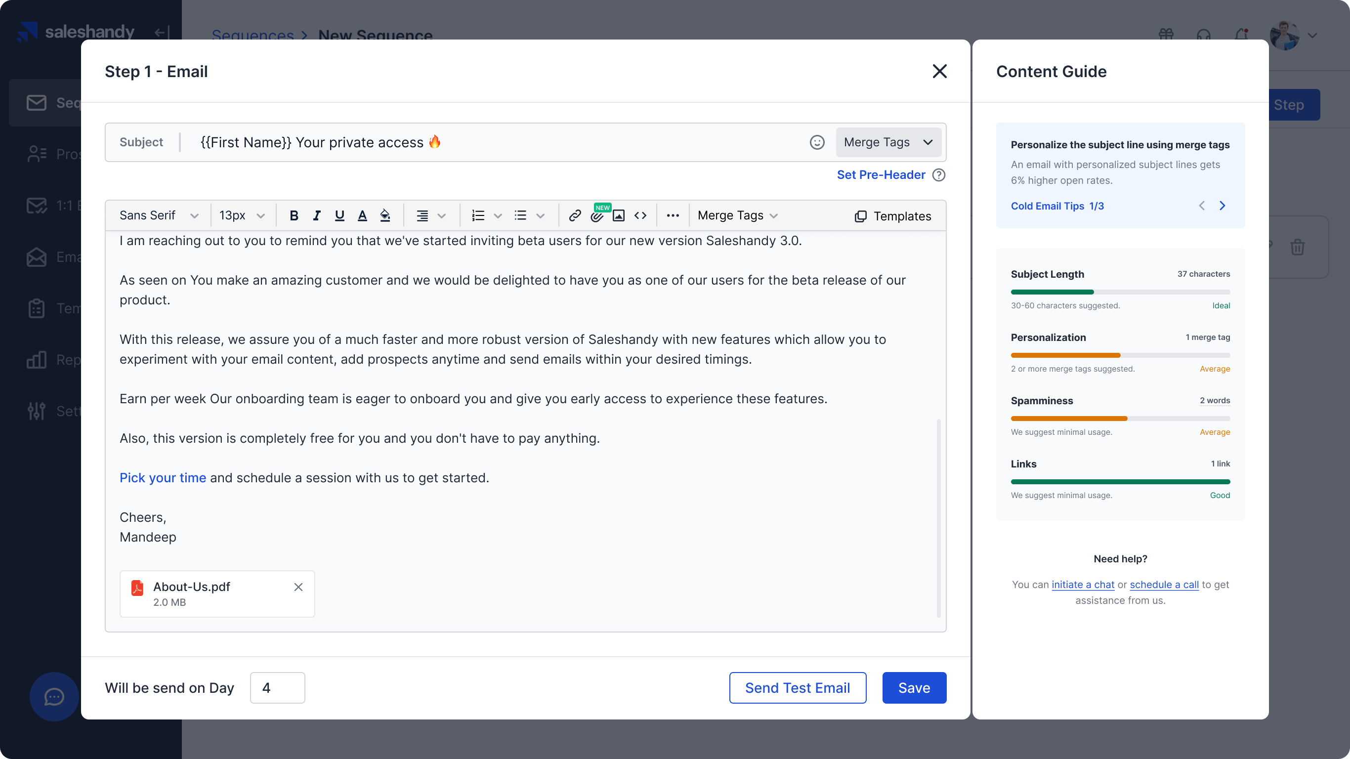 Email attachment