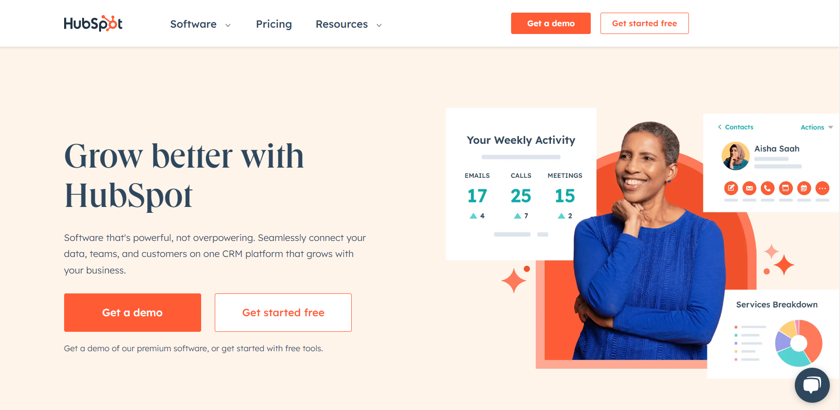 a screenshot of the HubSpot's website