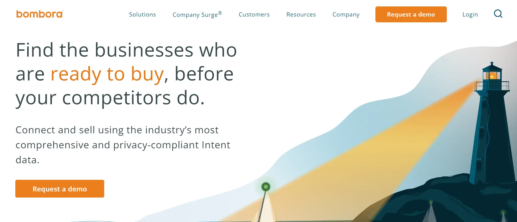 a screenshot of the bombora's website