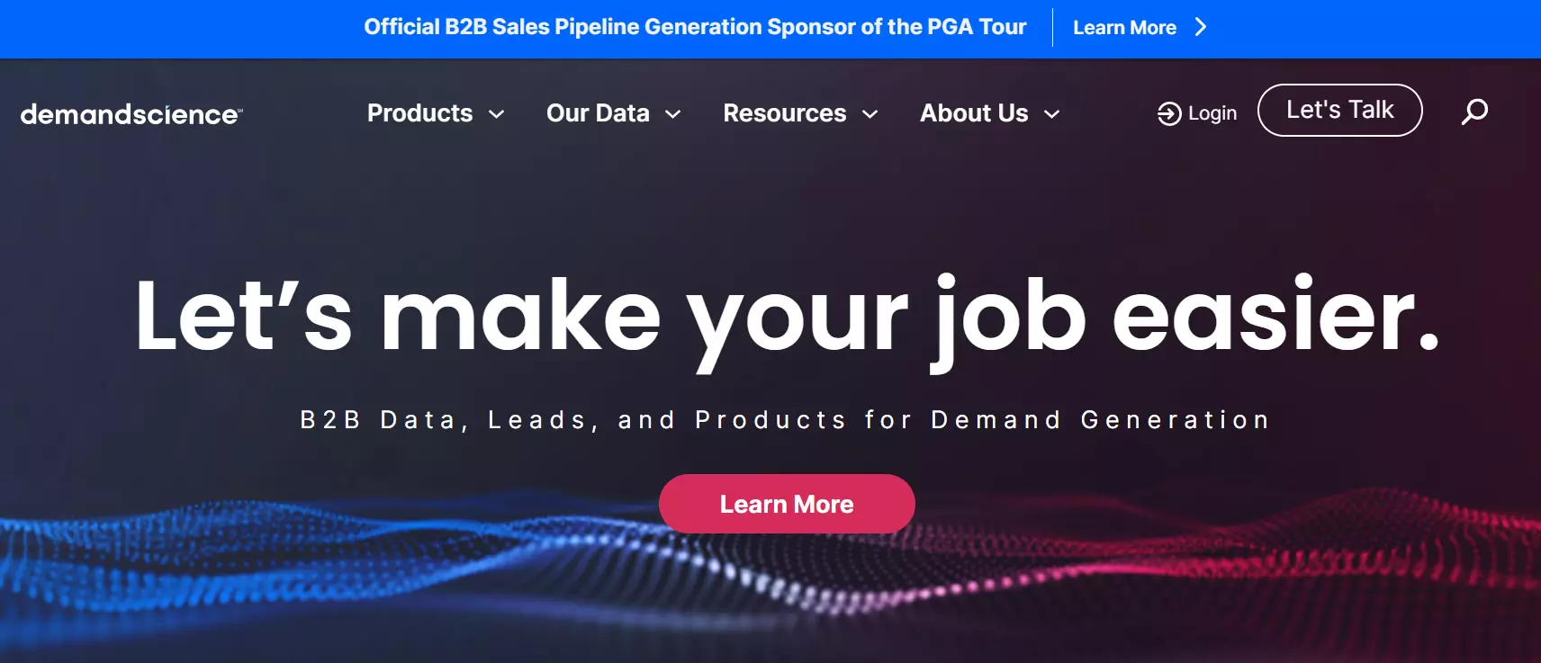 a screenshot of the demandscience's website