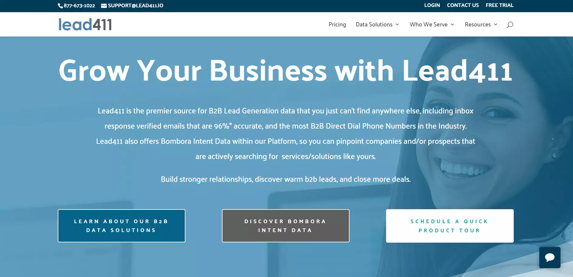 a screenshot of the lead411's website