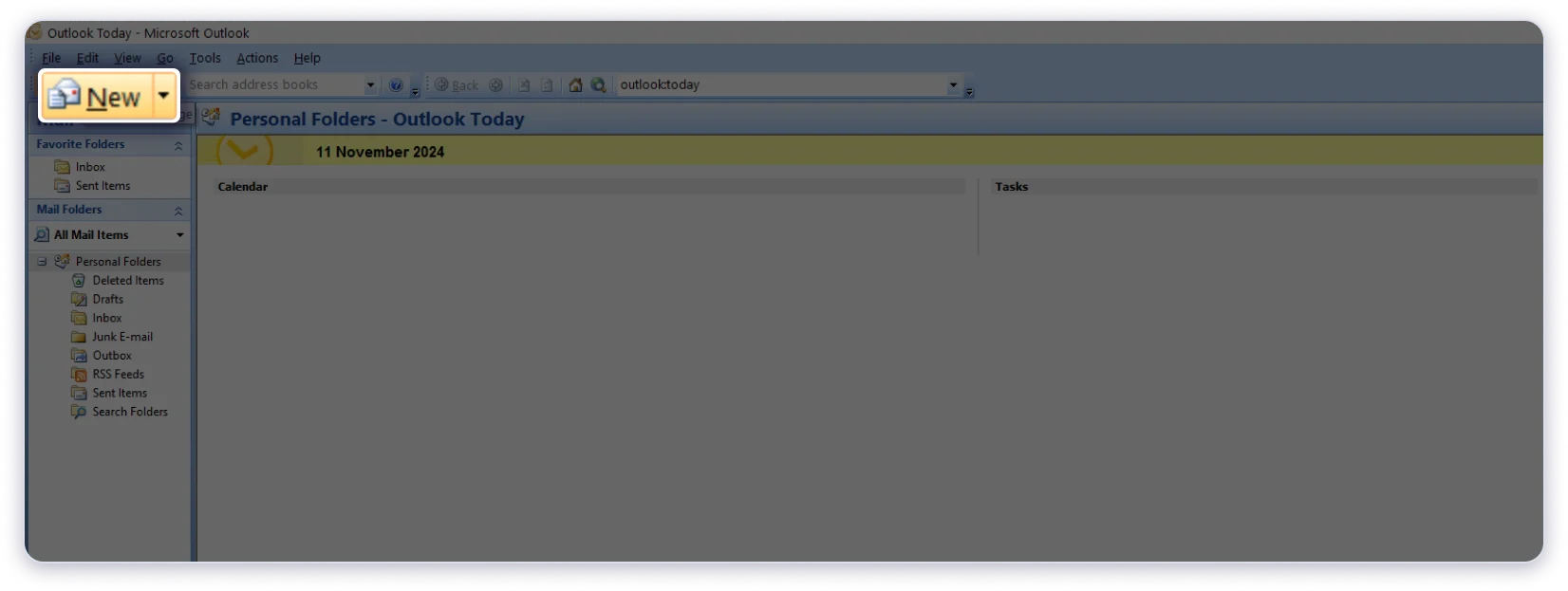 Creating a new mail in Classic Outlook