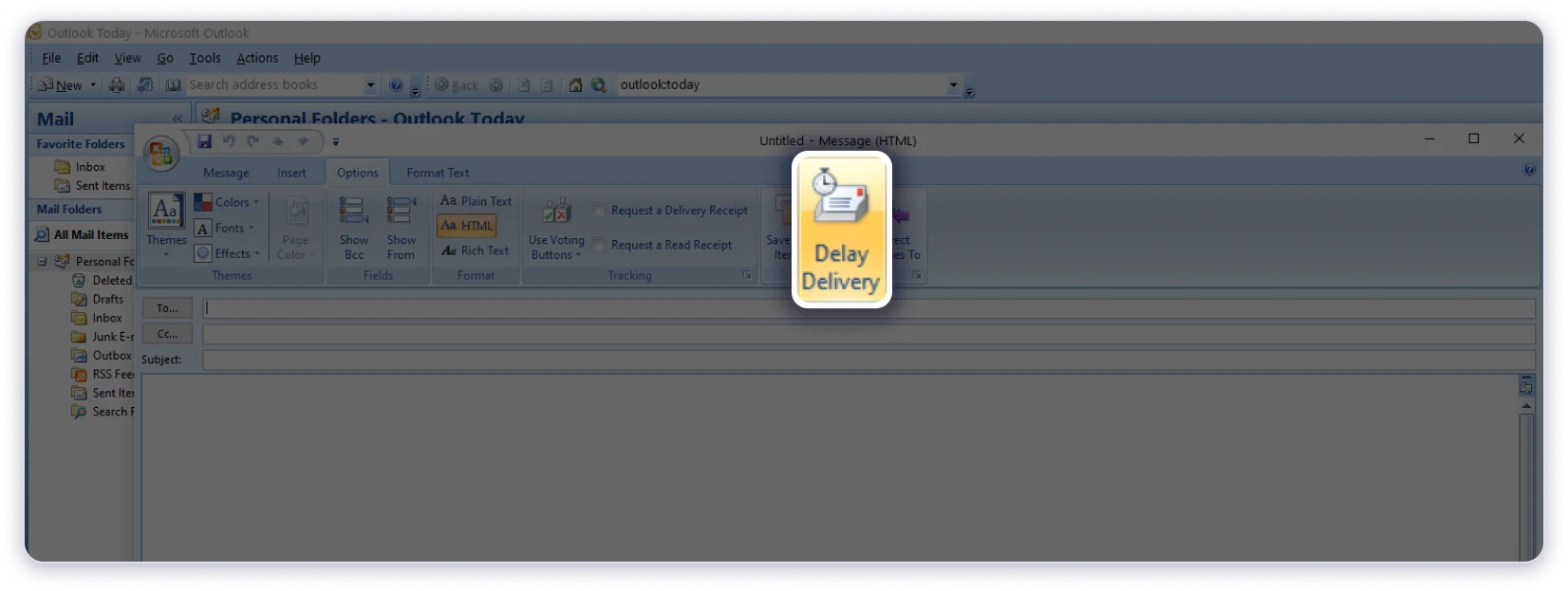 Navigating to the "Delay Delivery" option