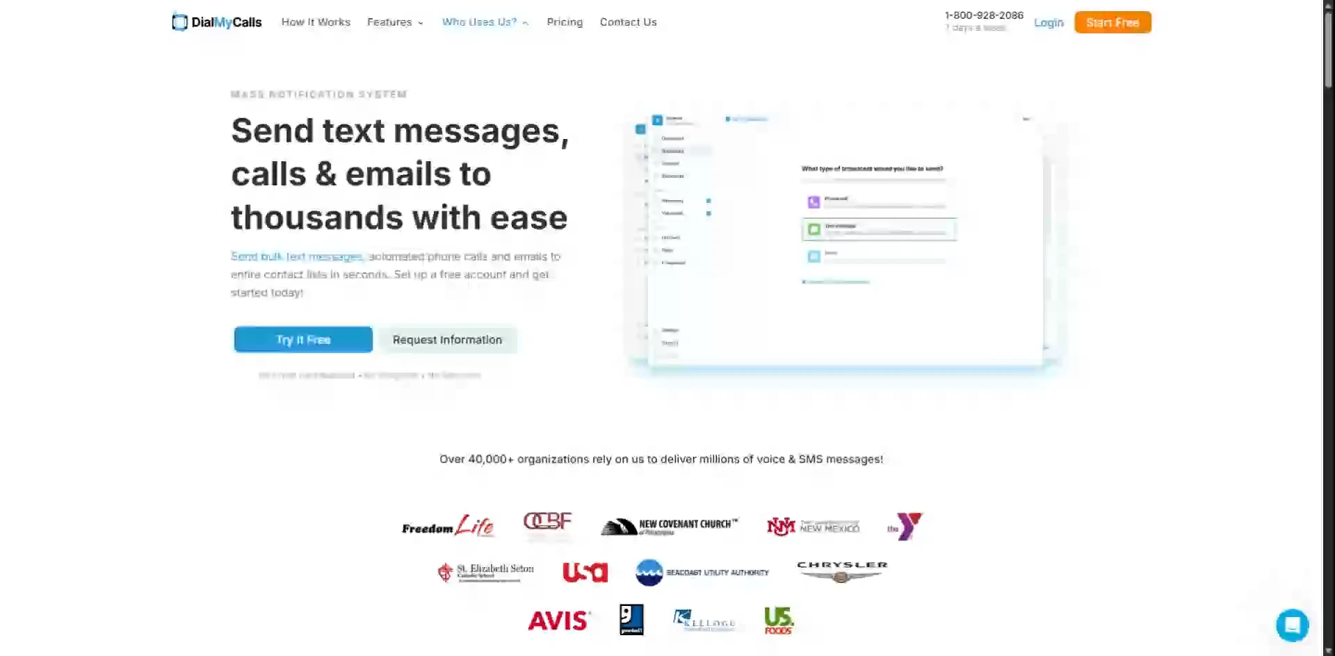 Dialmycalls website