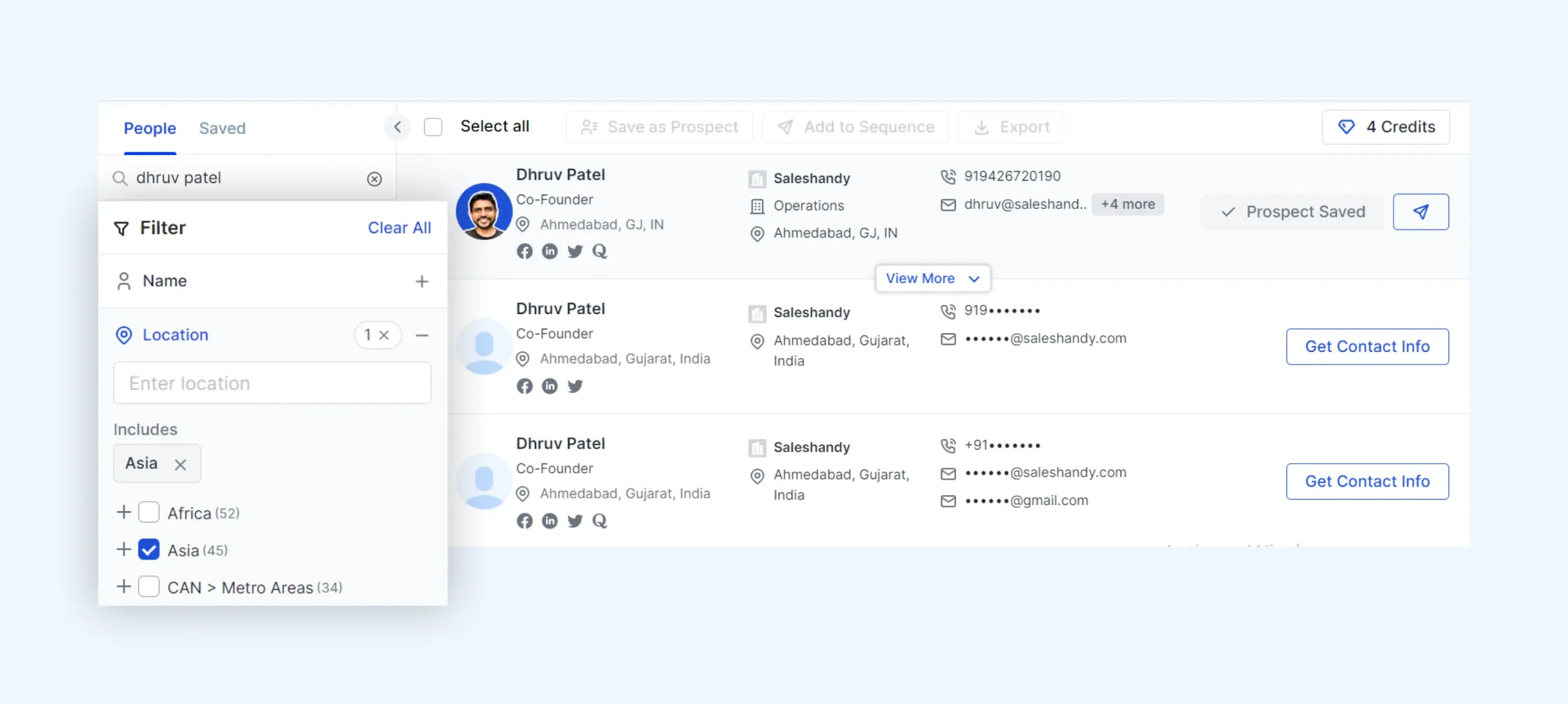 Lead Finder is Salehandy’s B2B lead database with over 750M professional profiles from 35M+ companies.