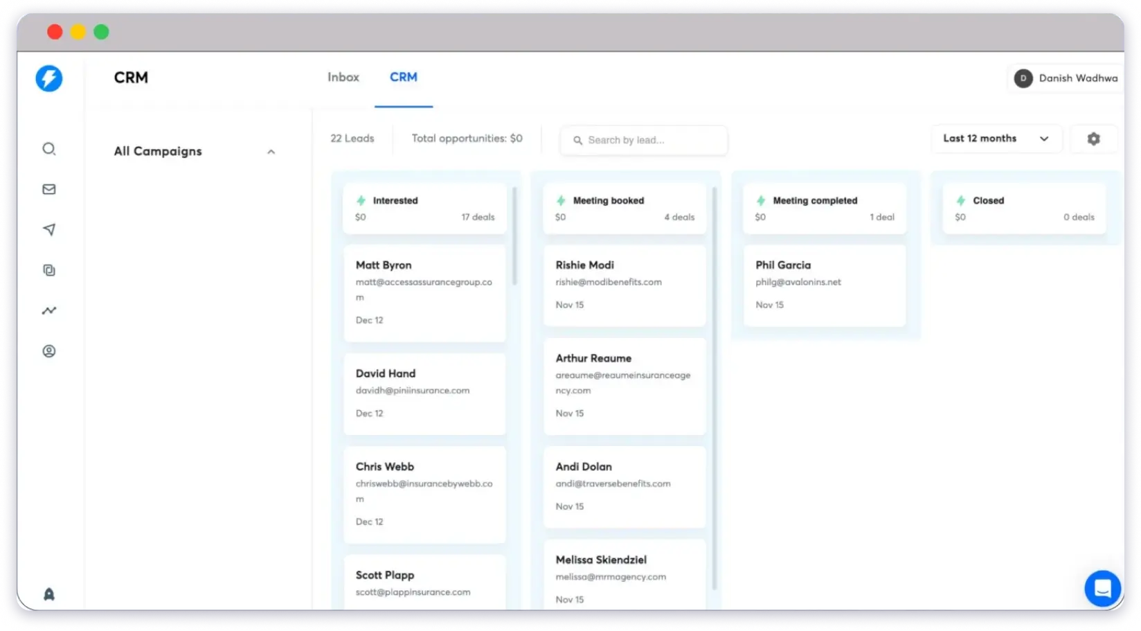 Instantly ai CRM