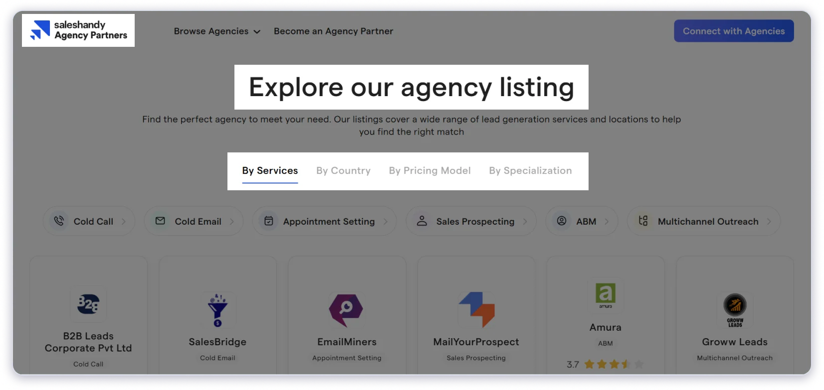 Saleshandy's agency partner 
