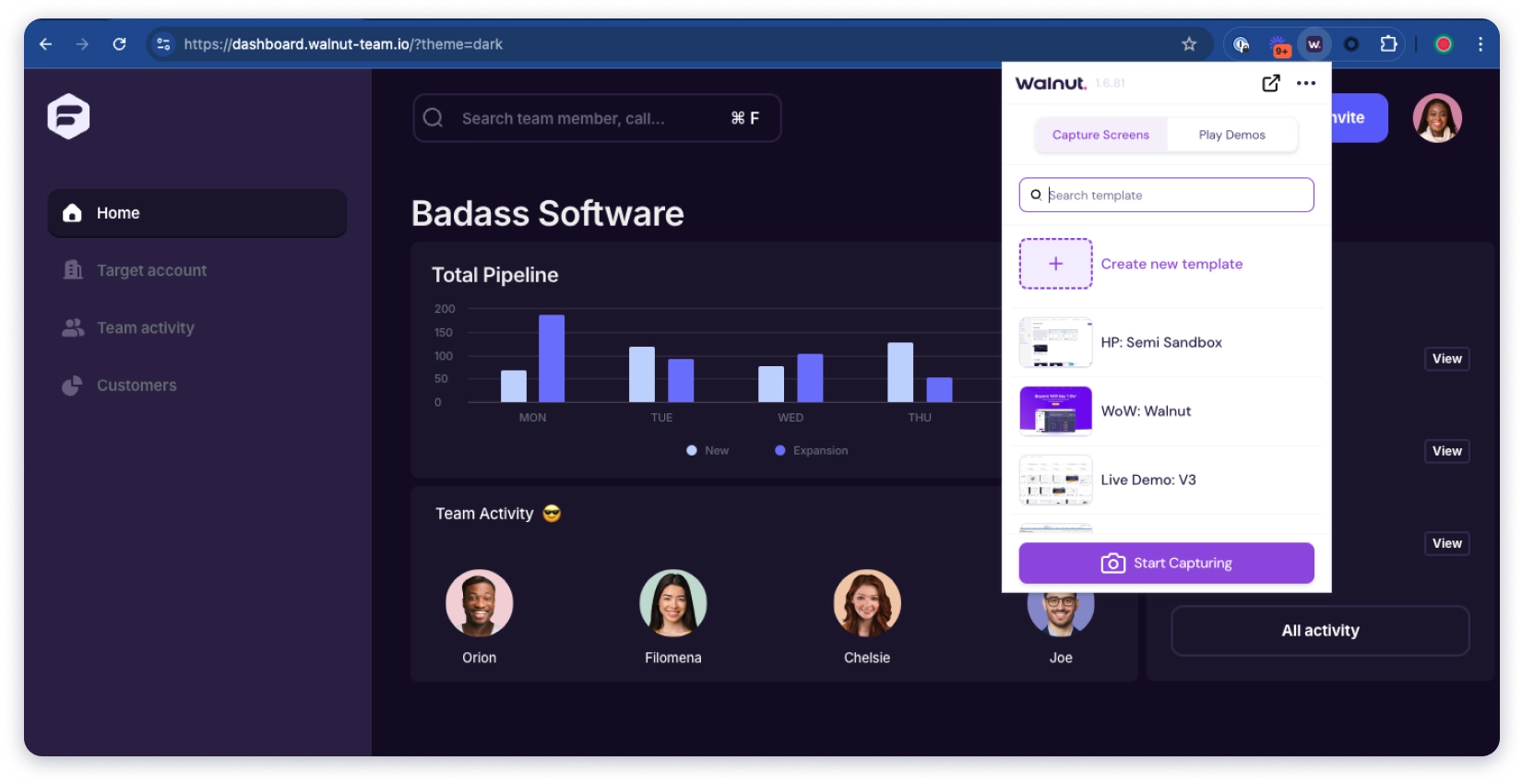 Walnut sales acceleration software