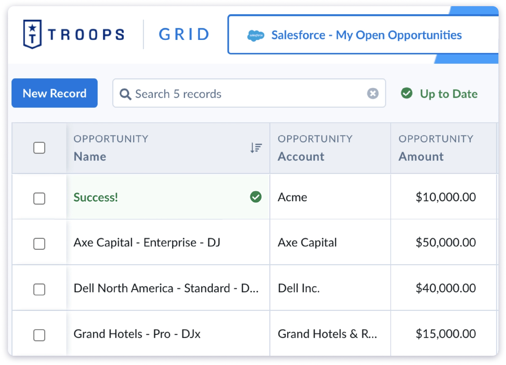 Troops Sales acceleration software