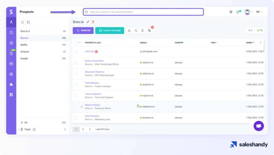 Snov.io is a cost-effective multichannel outreach alternative to Lead411