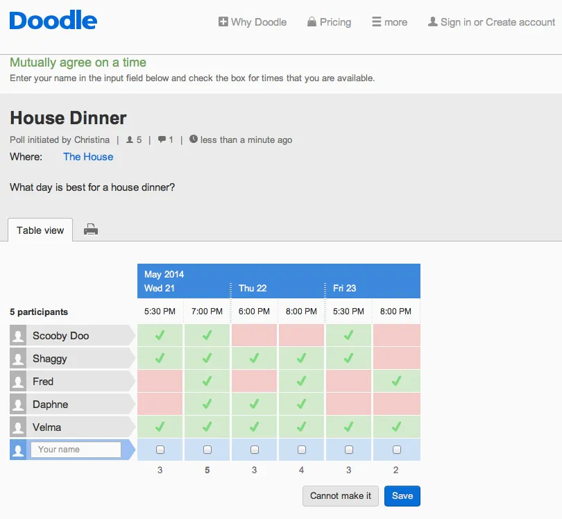 Doodle tool agency