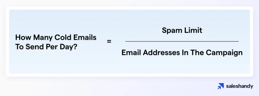 Formula to calculate cold email numbers