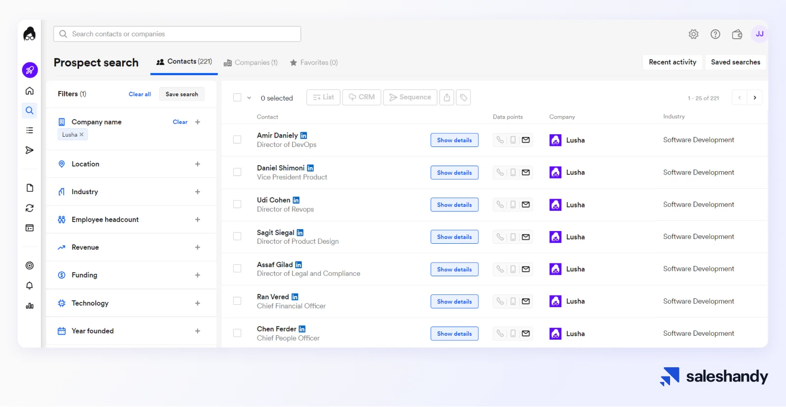 Lusha is a user friendly company research platfrom.