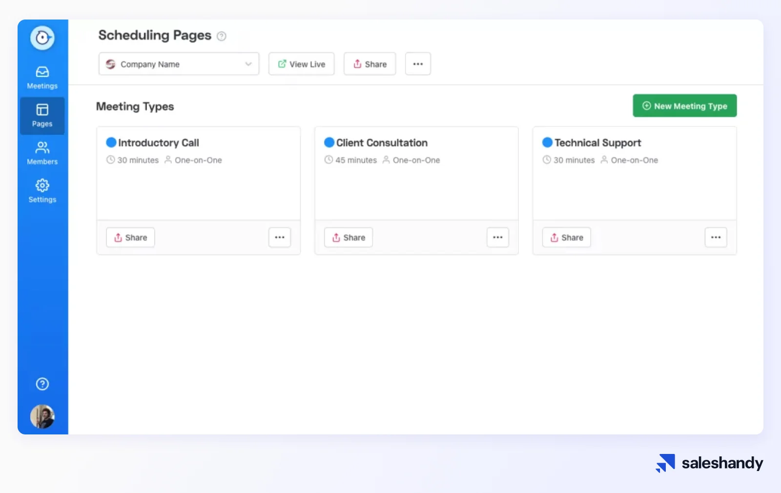 Appointment scheduling tool for SDRs - Appointlet Dashboard