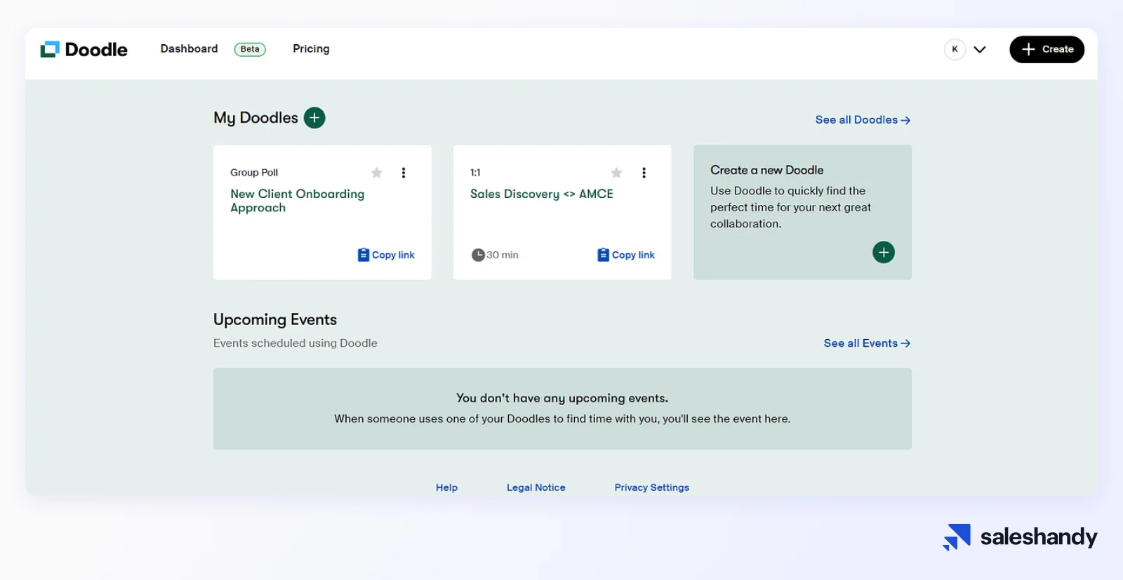Appointment scheduling tool for SDRs - Doodle Dashboard