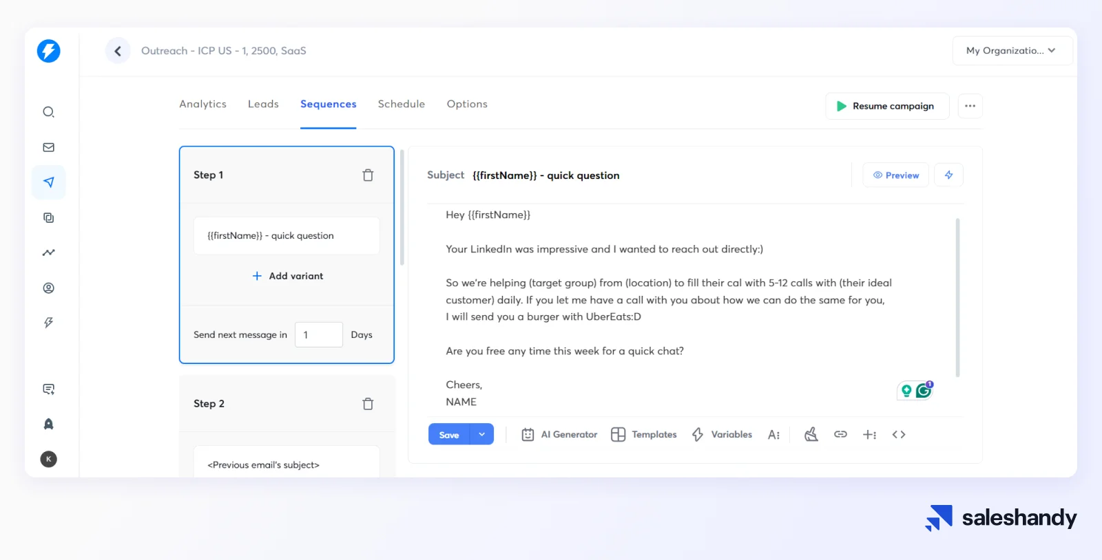 Prospecting and Email Outreach Tools for SDRs - Instantly Sequences