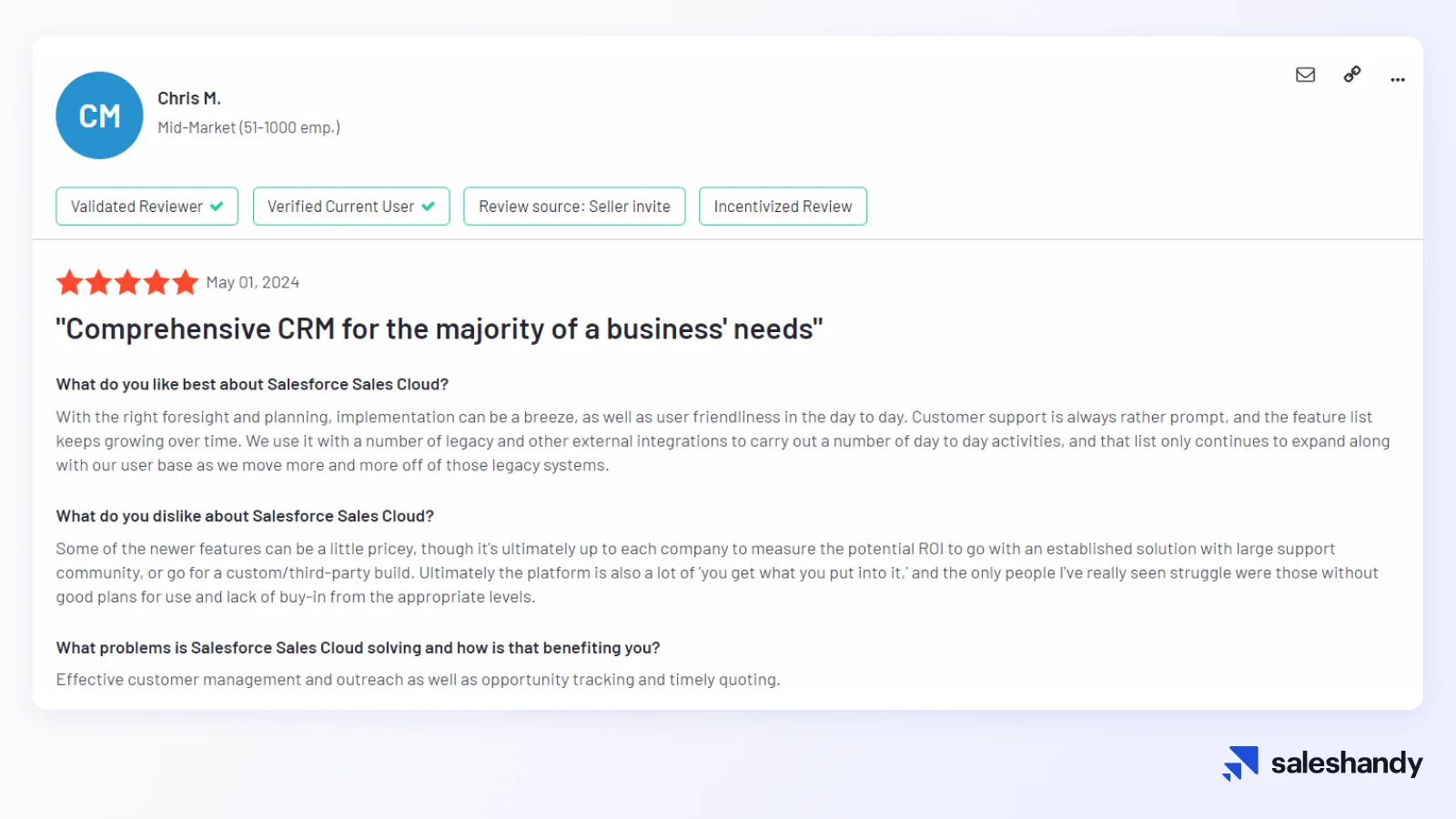 CRM tool for SDRs - Salesforce Review