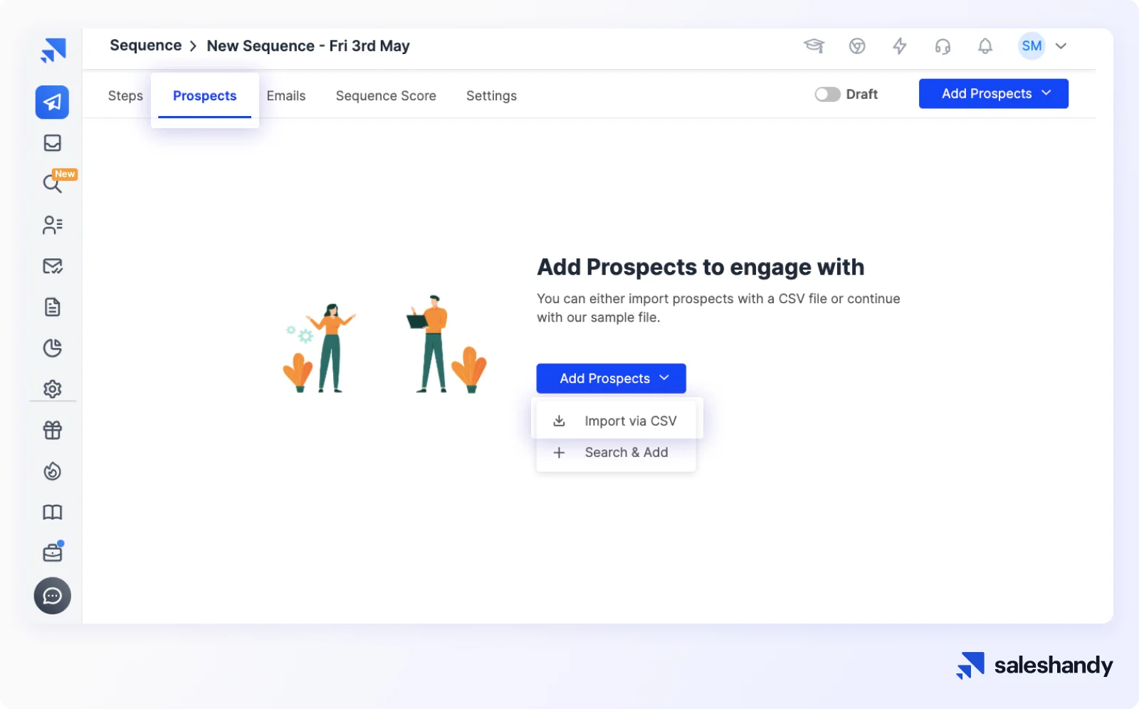 Add prospects in sequence