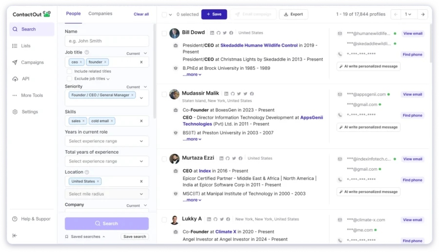ContactOut Dashboard