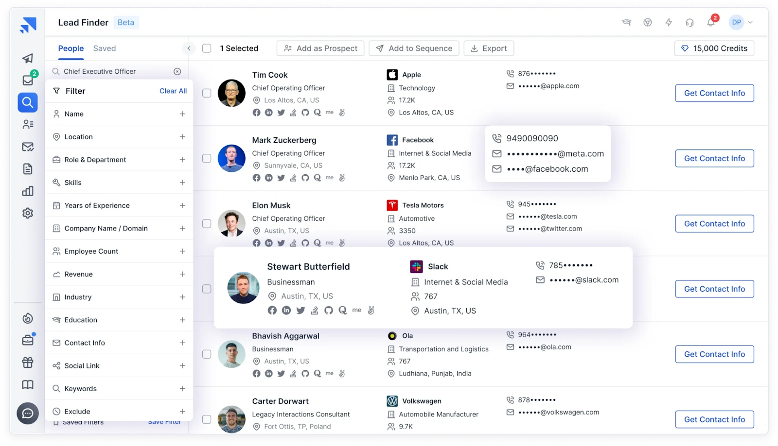 Saleshandy's B2B Lead Finder