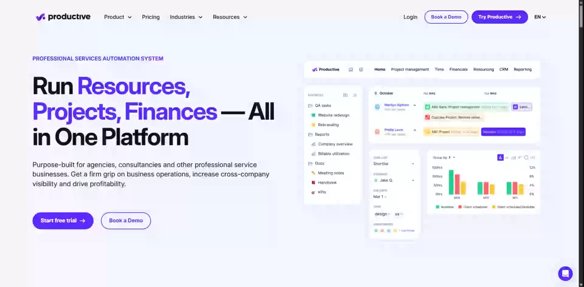 productive.io website home page