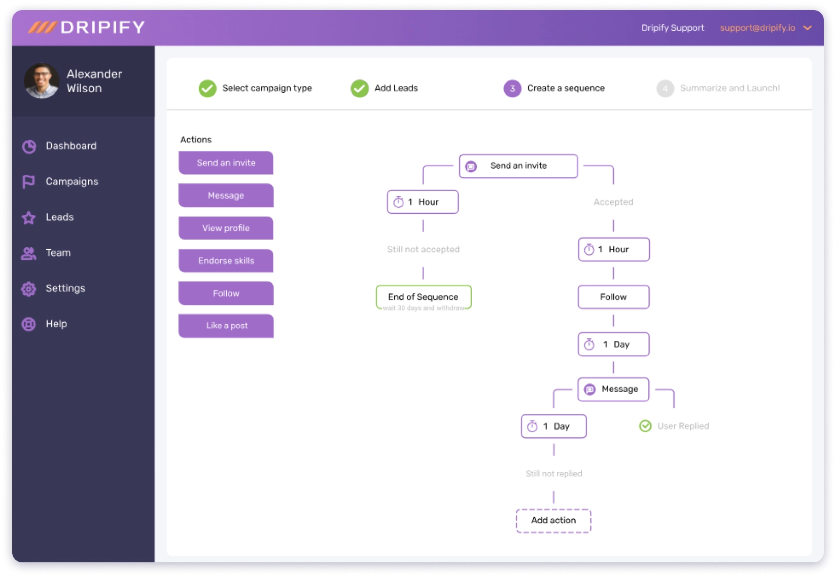 4. UI image for Dripify