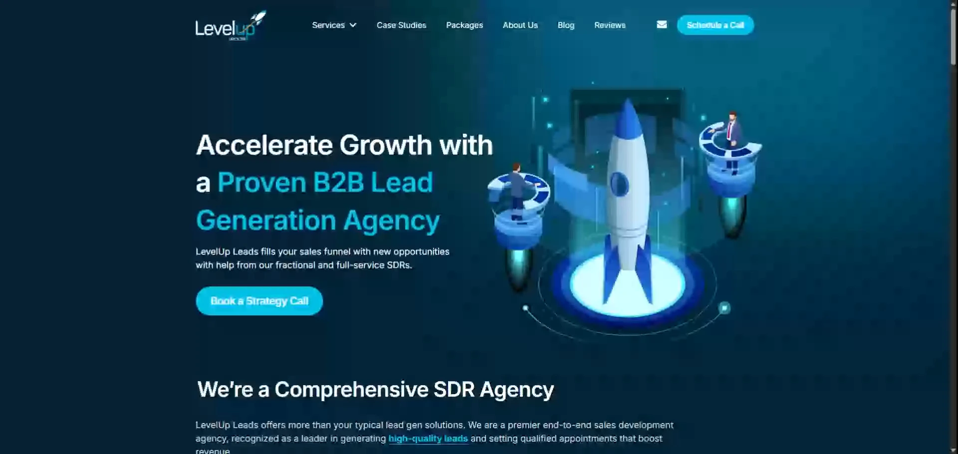 levelup leads website home page