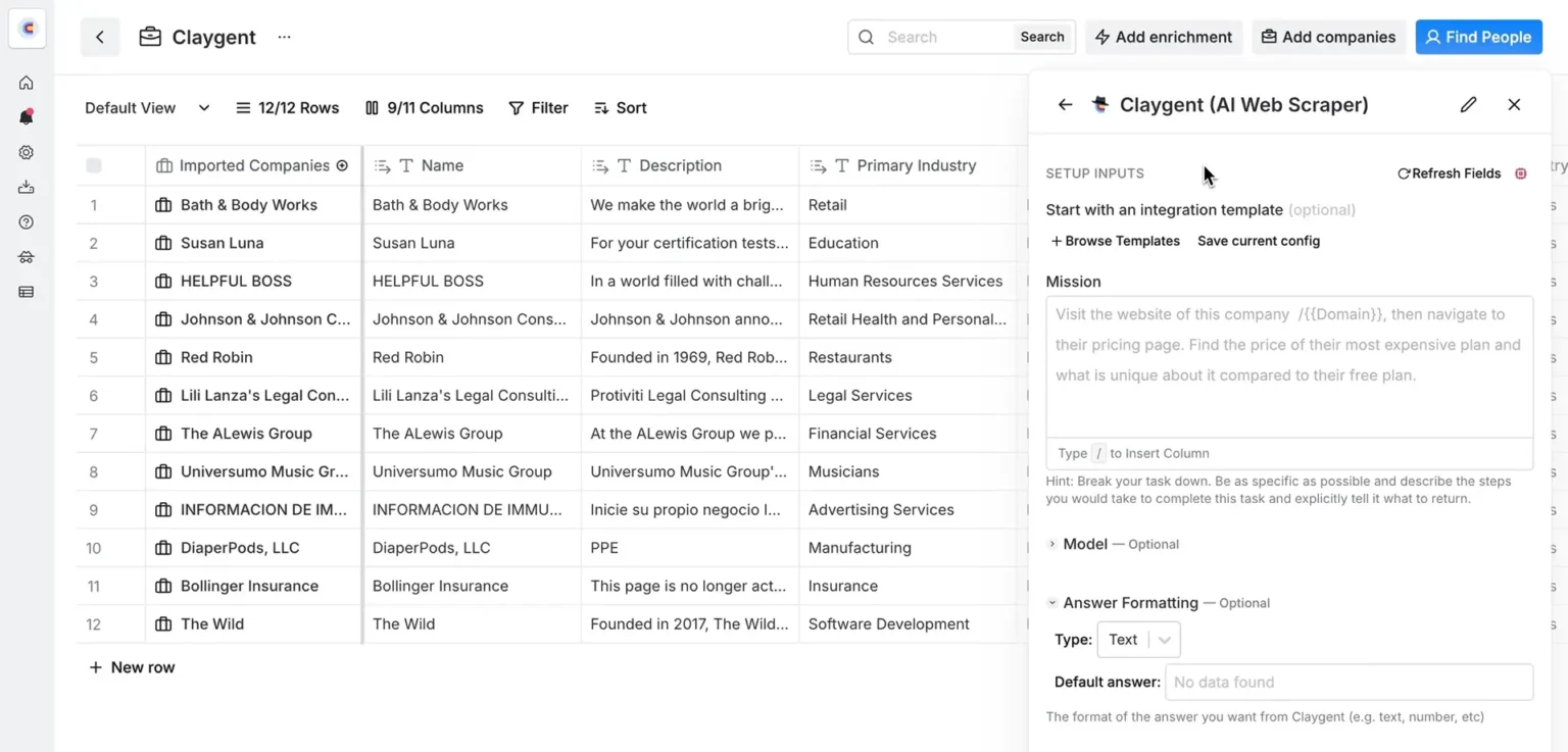 Clay for data enrichment and lead enrichment