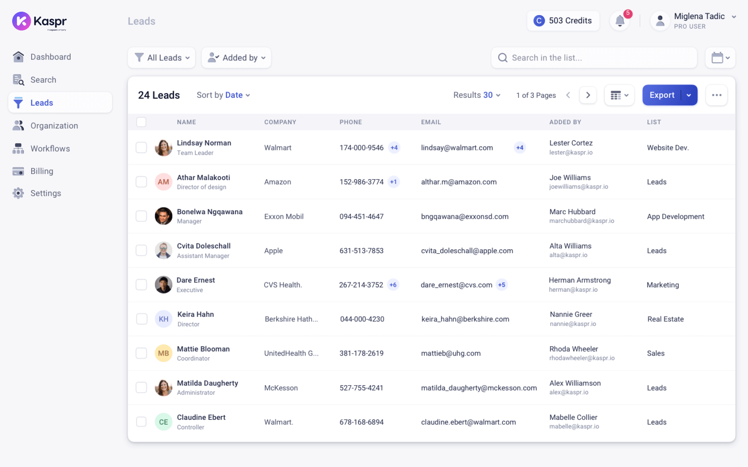 Kaspr the email finder tool