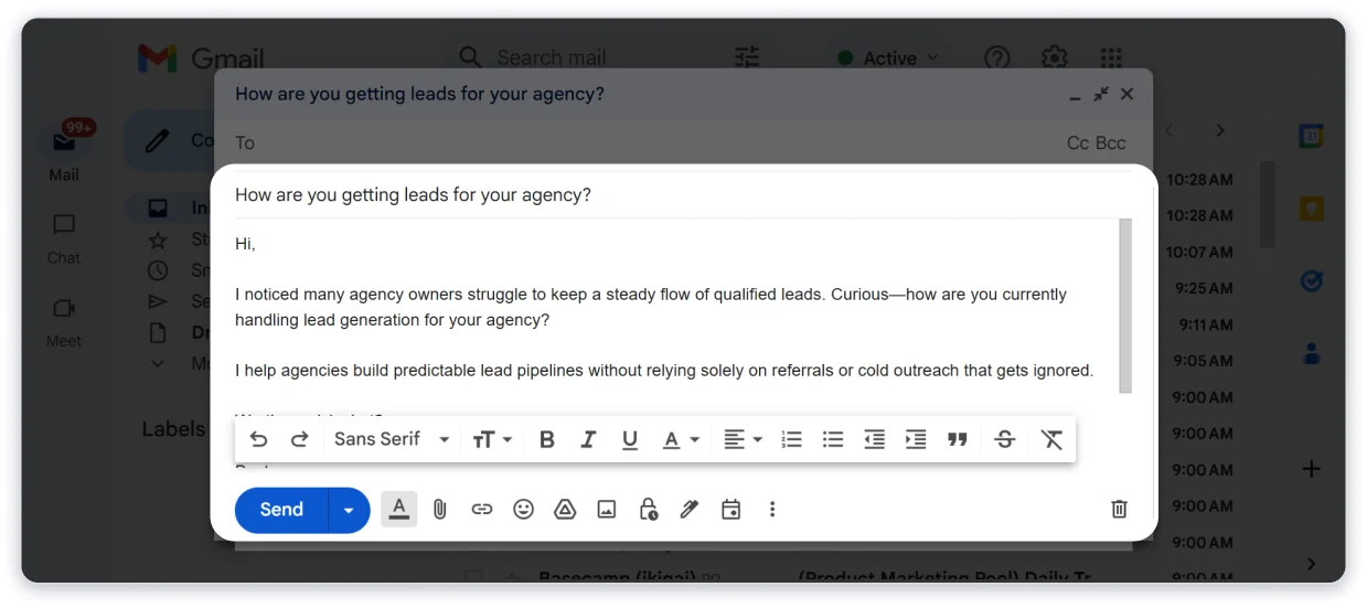 Send Bulk Emails with Gmail Step 2