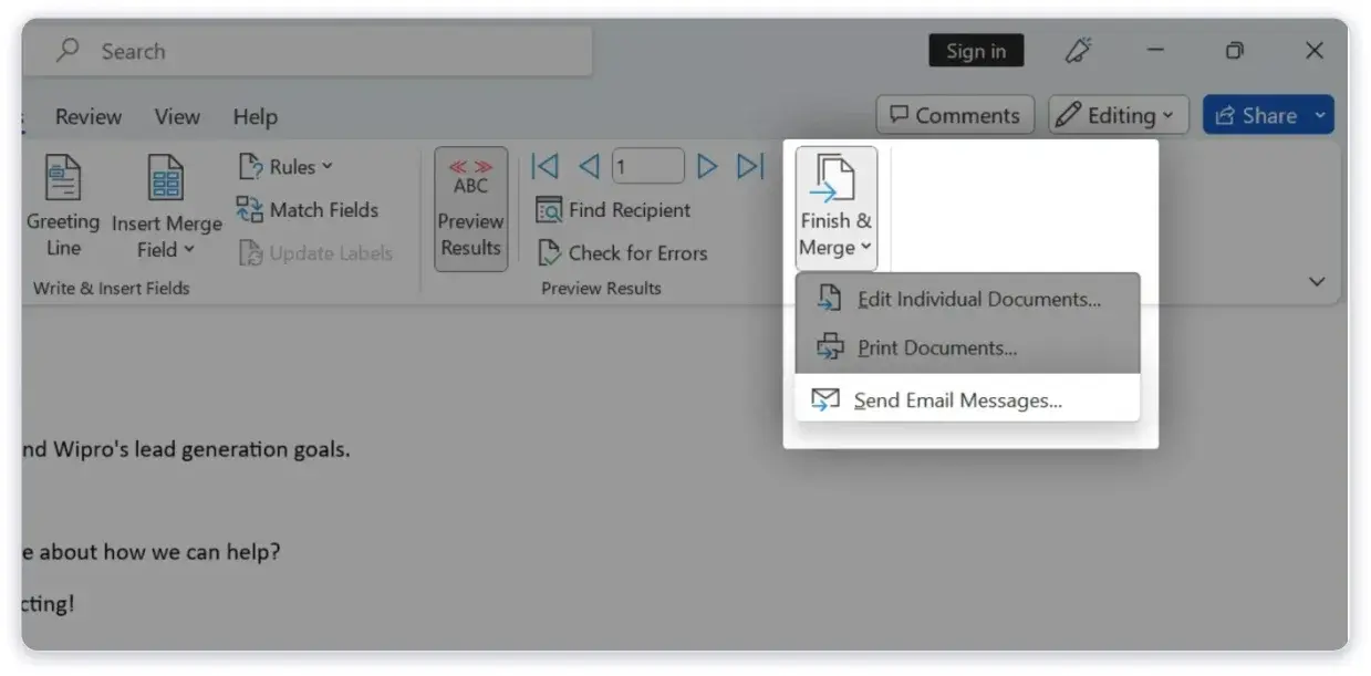 Send Bulk Emails with Outlook Step 10