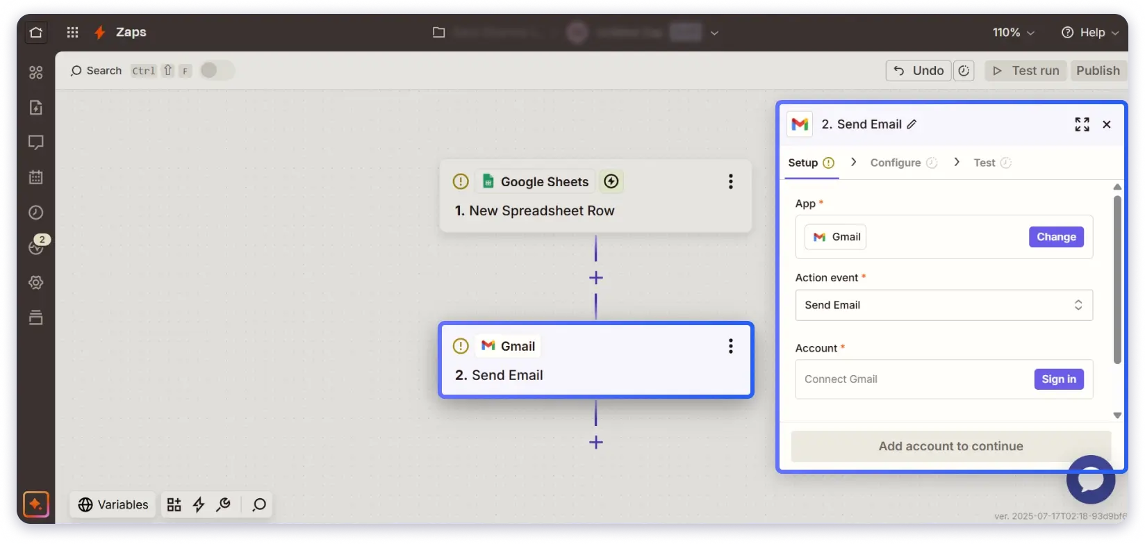 Send Bulk emails with Zapier Step 2