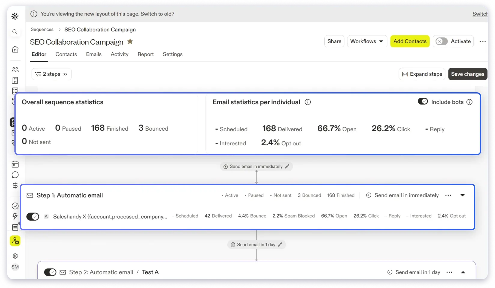 Apollo the cold emailing tool that also offers great prospecting capabilities 