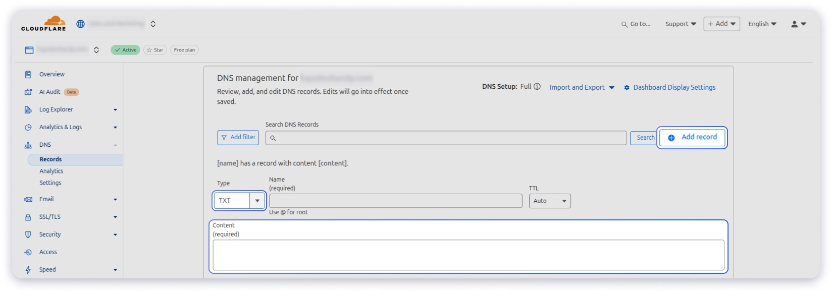 BIMI DNS record add TXT record