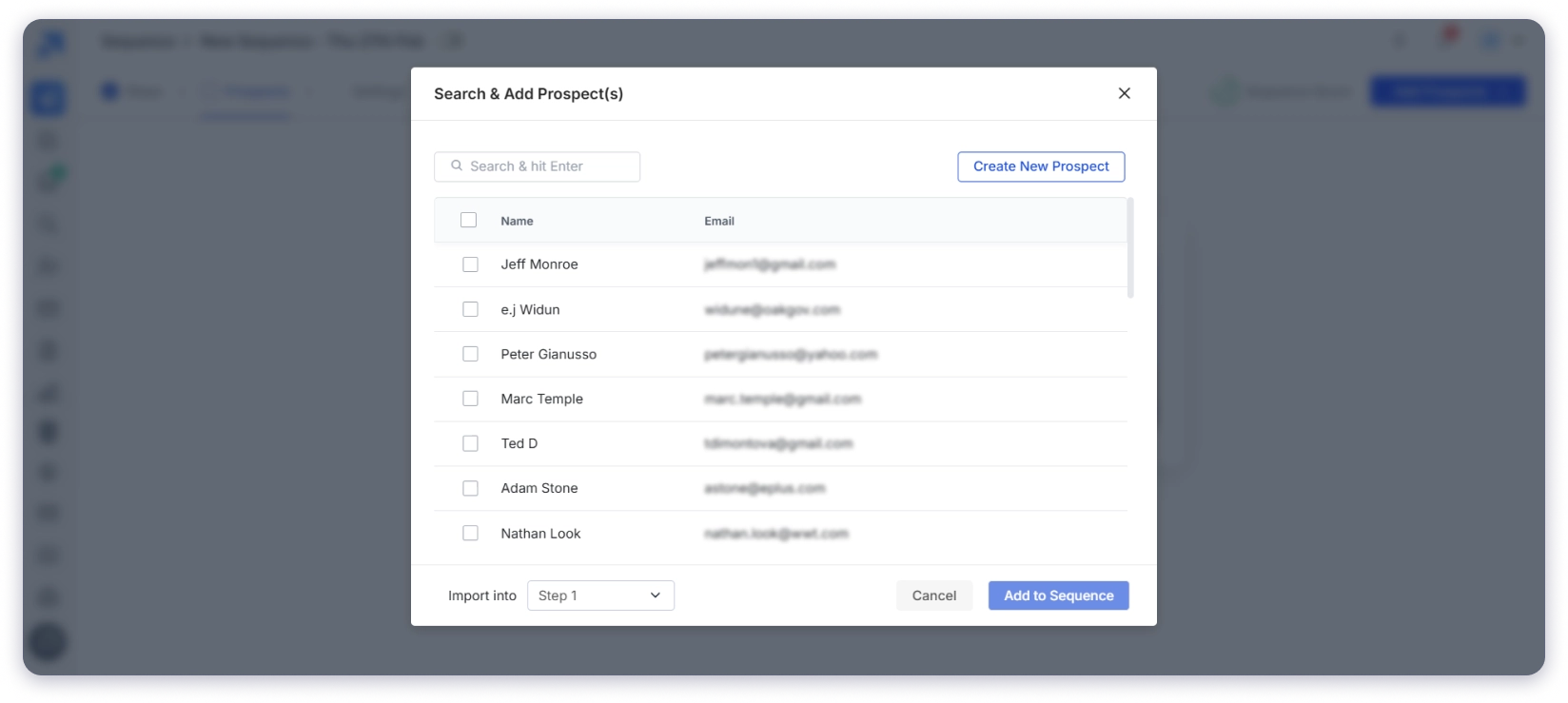 Adding prospects into your saleshandy account