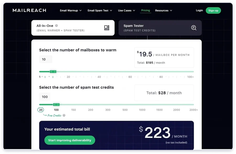 MailReach bundled pricing