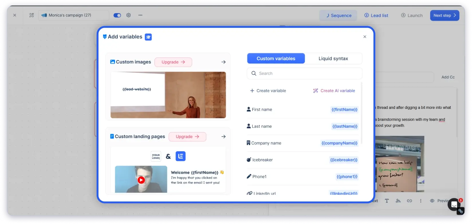Lemlist personalization tools
