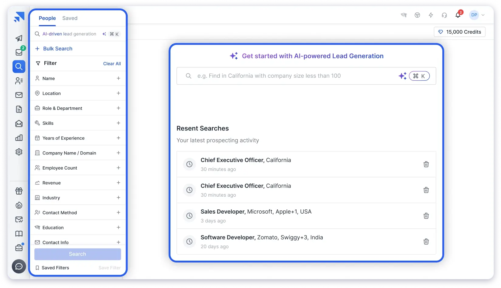 Saleshandy lead finder that the  biggest database of 700M+ contacts